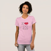 ウサギ大好き - かわいいミニマルラビットイラスト Tシャツ (正面フル)