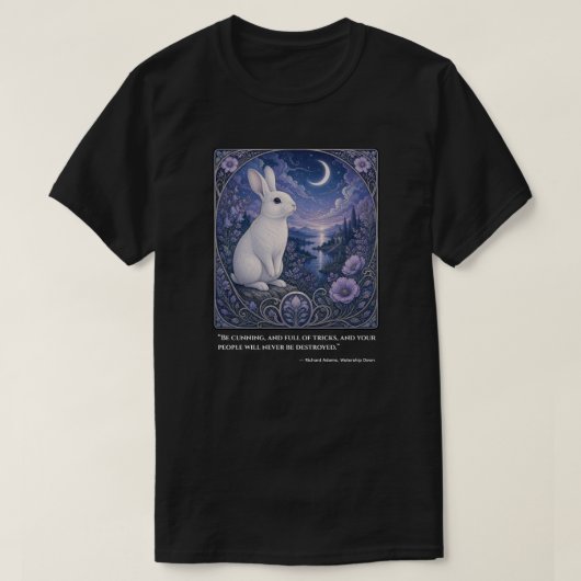 ウサギ好きと読書家へのギフト Tシャツ (デザイン正面)