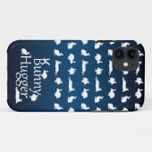 ウサギ好きのためのiPhone 5 カバー (ダークブルー/ライトブルー) (裏面(横))