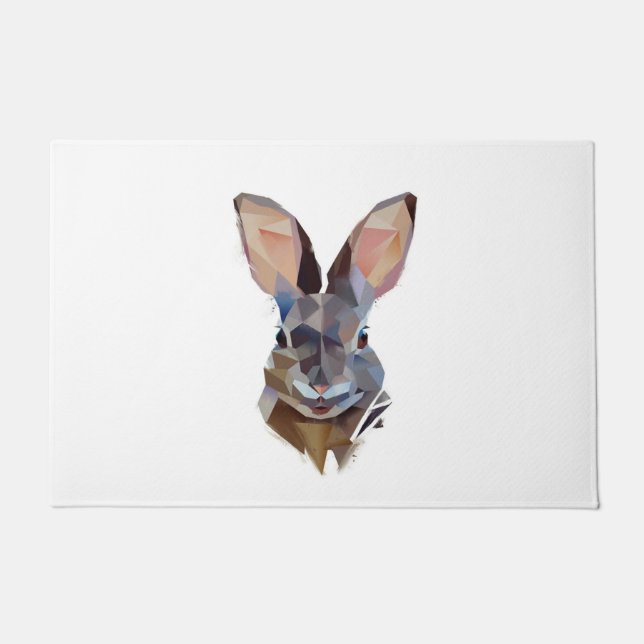 ウサギ好き|アートスケッチバニーギフト ドアマット (正面)