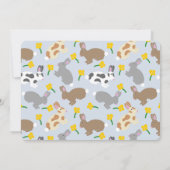 ウサギ子供の誕生日パーティーまたはイースターライトブルー 招待状 (裏面)