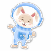 ウサギ宇宙飛行士 シール (正面)