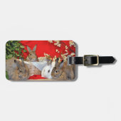 ウサギ家族のポートレートが付いているBunnyLuvの荷物のラベル ラゲッジタグ (正面横)