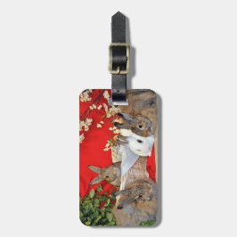 ウサギ家族のポートレートが付いているBunnyLuvの荷物のラベル ラゲッジタグ