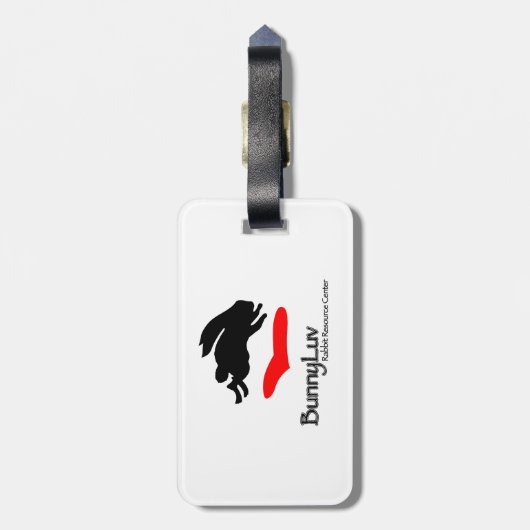ウサギ家族のポートレートが付いているBunnyLuvの荷物のラベル ラゲッジタグ (裏面縦)