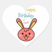 ウサギ復活祭バニー漫画 ハートシール (正面)