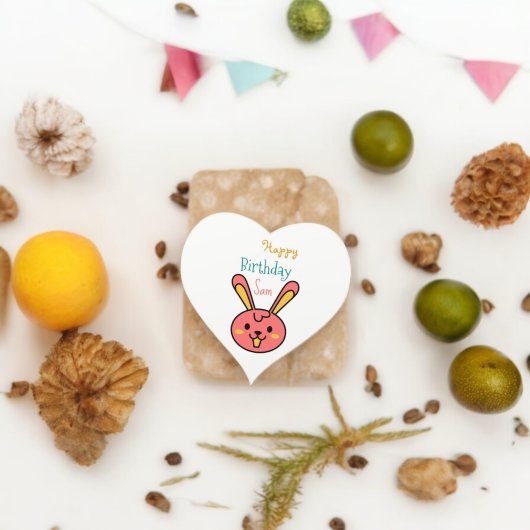 ウサギ復活祭バニー漫画 ハートシール