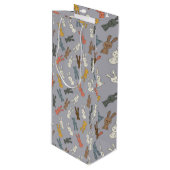 ウサギ復活祭バニー漫画 ワインギフトバッグ (正面アングル)