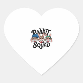ウサギ恋人シャツ用Rabbit Squad Tシャツクール_ ハートシール