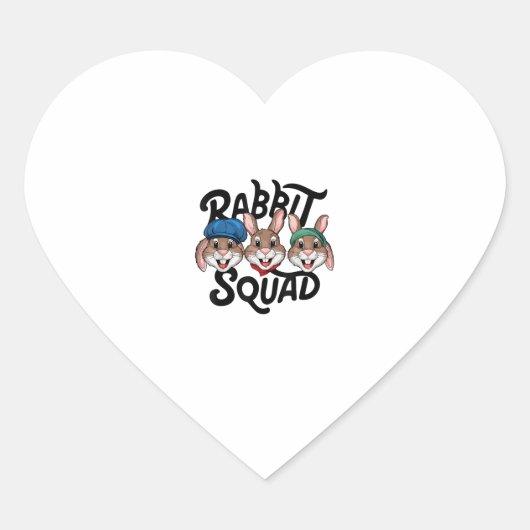 ウサギ恋人シャツ用Rabbit Squad Tシャツクール_ ハートシール (正面)