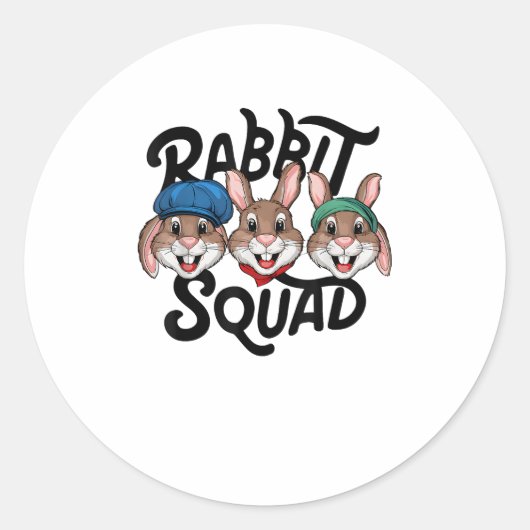 ウサギ恋人シャツ用Rabbit Squad Tシャツクール_ ラウンドシール (正面)