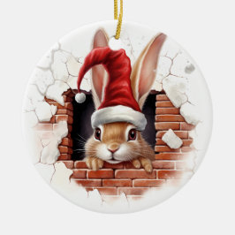 ウサギ愛好家のためのホリデーデコール – 3D セラミックオーナメント