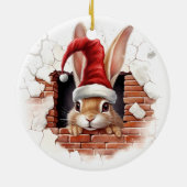 ウサギ愛好家のためのホリデーデコール – 3D セラミックオーナメント (裏面)