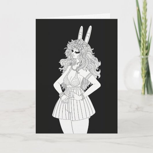 ウサギ擬人化 カード (正面)