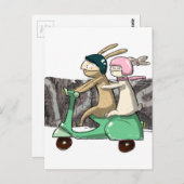 ウサギ旅行 ポストカード (正面/裏面)