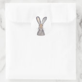 ウサギ水彩絵葉書 ラウンドシール (バッグ)