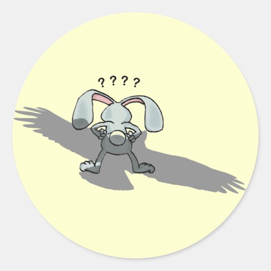 ????...ウサギ漫画のステッカー ラウンドシール (正面)