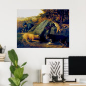 ウサギ狩りの人々 トーマス・ヒューウェス・ヒンクリー 1850 ポスター (ホームオフィス)