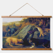 ウサギ狩りキツネ狩り素朴アウトドアスポーツ 吊り下げ型タペストリー (正面)