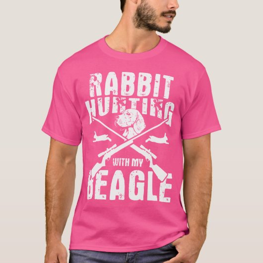 ウサギ狩りドッグベイグルハンター狩りドッグビーチ Tシャツ (正面)