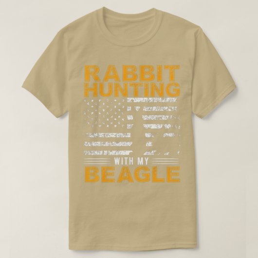 ウサギ狩りドッグベイグルハンター狩りドッグベイグル Tシャツ (デザイン正面)
