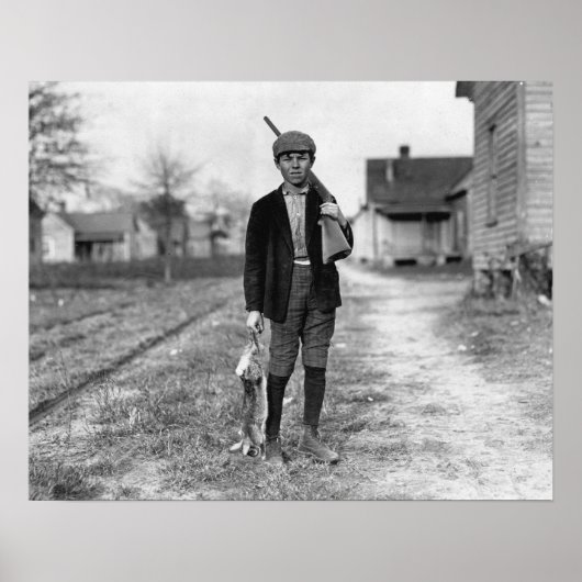 ウサギ狩り、1908年。ヴィンテージ写真 ポスター (正面)