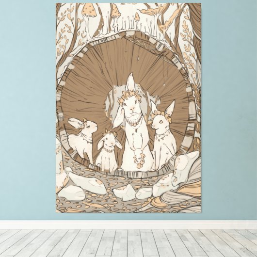 ウサギ祭 キャンバスプリント (インサイチュ (ウッドフロア))