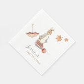 ウサギ秋エレメンツベビースシャワー スタンダードランチョンナプキン (角)