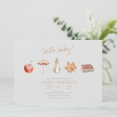 ウサギ秋エレメンツベビースシャワー 招待状 (スタンド正面)