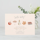 ウサギ秋エレメンツベビースシャワー 招待状 (スタンド正面)