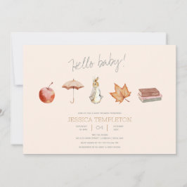 ウサギ秋エレメンツベビースシャワー 招待状