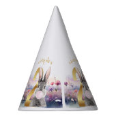 ウサギ第2誕生日吹のピンクバブルガム パーティーハット (右)