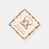 ウサギ素朴ツインズベイビーシャワーウッドランド動物 スタンダードカクテルナプキン (角)