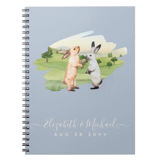 ウサギ結婚ズカップルカントリーガーデン ノートブック (正面)