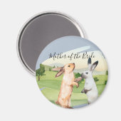 ウサギ結婚ズカップルカントリーガーデン マグネット (正面/裏面)