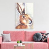 ウサギ絵を描ウサギ キャンバスプリント (インサイチュ (リビング))