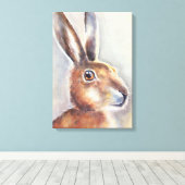 ウサギ絵を描ウサギ キャンバスプリント (インサイチュ (ウッドフロア))