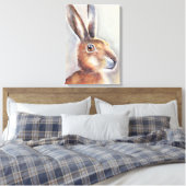 ウサギ絵を描ウサギ キャンバスプリント (インサイチュ (寝室))