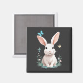ウサギ絵を描ベクター愛らしいおもしろい遊動物 マグネット (正面/裏面)