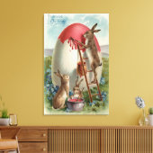 ウサギ絵画の卵 キャンバスプリント (インサイチュ (リビング))