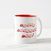 ウサギ耳の女の子の写真を狩る卵 ツートーンマグカップ (正面右)