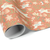 ウサギ花模様装飾用クッション ラッピングペーパー (ロールコーナー)