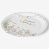 ウサギ誕生日パレード ペーパープレート (アングル)