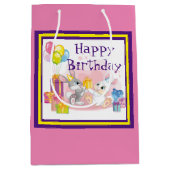 ウサギ誕生日 ミディアムペーパーバッグ (正面)