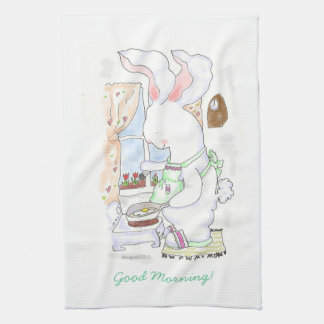 ウサギ調理師揚げエッグタオル キッチンタオル