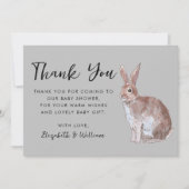 ウサギ赤ちゃんシャワーサンキューカード サンキューカード (正面)