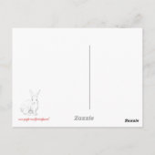 ウサギ赤はがき ポストカード (裏面)