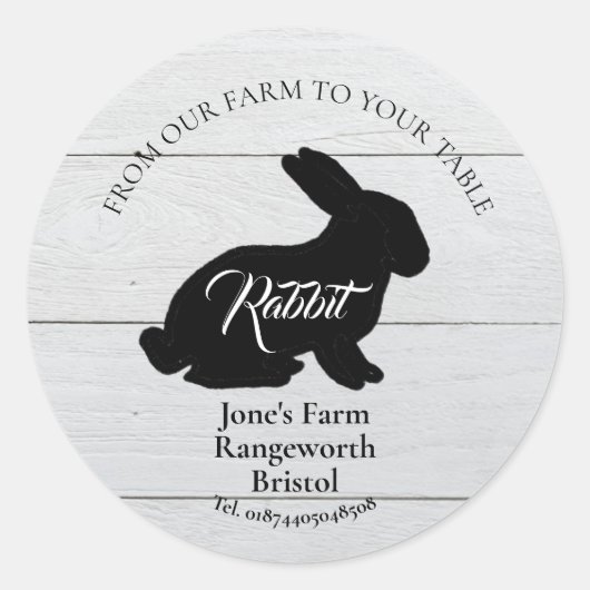 ウサギ農場マーケティング産ウサギ ラウンドシール (正面)