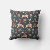 ウサギ野草鳥類フォーク芸術 クッション (裏面)