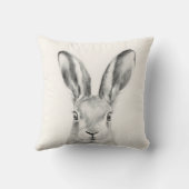 ウサギ鉛筆スケッチ クッション (裏面)